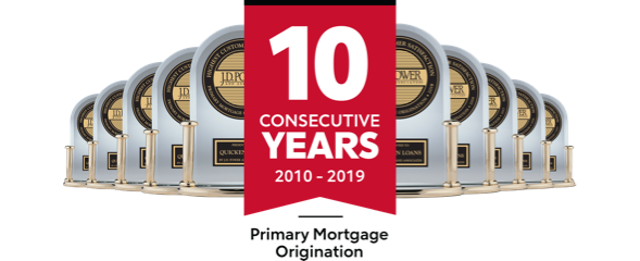 10 J.D. Power trophies for Primary Mortgage Origination from 2010 to 2019