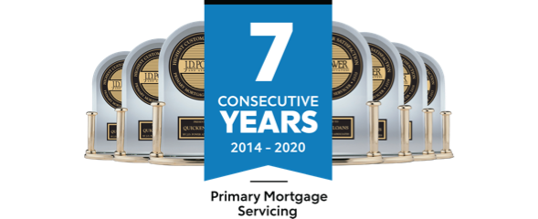 7 J.D. Power trophies for Primary Mortgage Servicing from 2014 to 2020